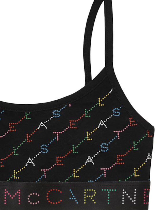 Stella McCartney Kids: コットンジャージートップ 2枚セット - グレー/ブラック - kids-girls_1 | Luisa Via Roma