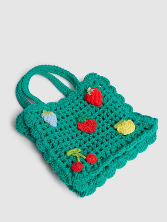 Stella McCartney Kids: Cotton crochet tote bag - Green - kids-girls_1 | Luisa Via Roma