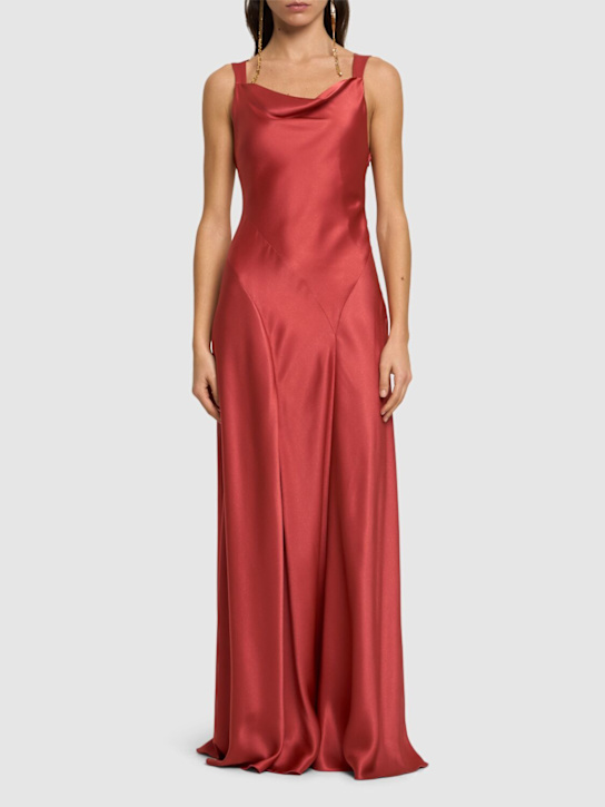 Satin long dress - Thumbnail 2