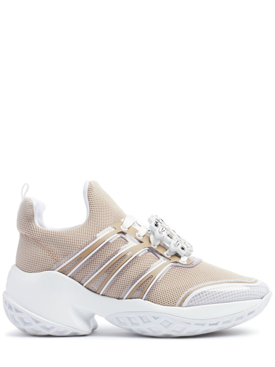 Roger Vivier: 45mm Viv Run crystal & tech sneakers - women_0 | Luisa Via Roma