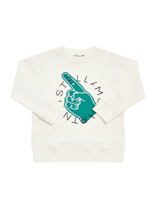 Stella McCartney Kids: コットンスウェットシャツ - オフホワイト - kids-boys_0 | Luisa Via Roma