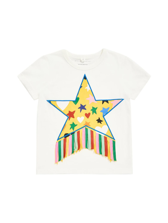 Stella McCartney Kids: コットンジャージーTシャツ - ホワイト - kids-girls_0 | Luisa Via Roma