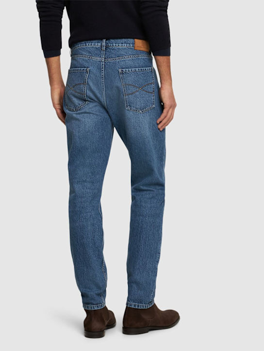 Brunello Cucinelli: Cotton denim jeans - Denim Medio - men_2 | Luisa Via Roma