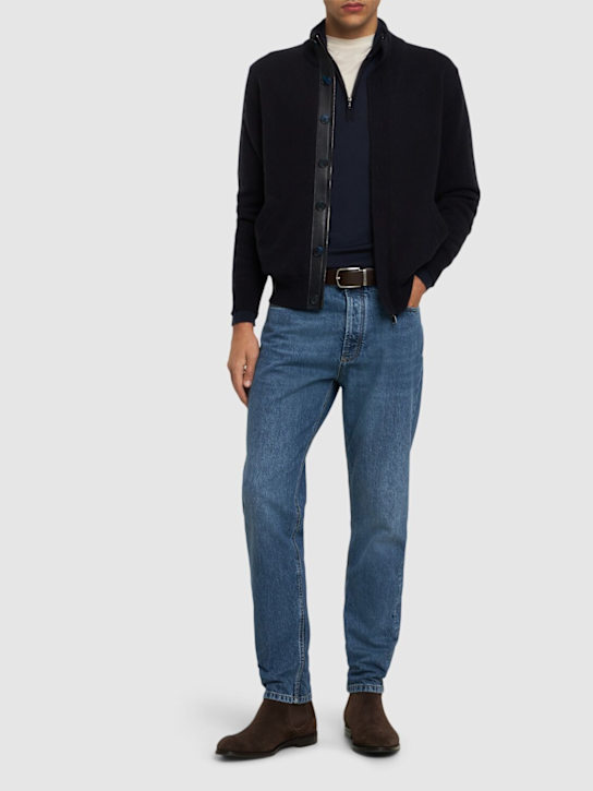 Brunello Cucinelli: Cotton denim jeans - Denim Medio - men_1 | Luisa Via Roma