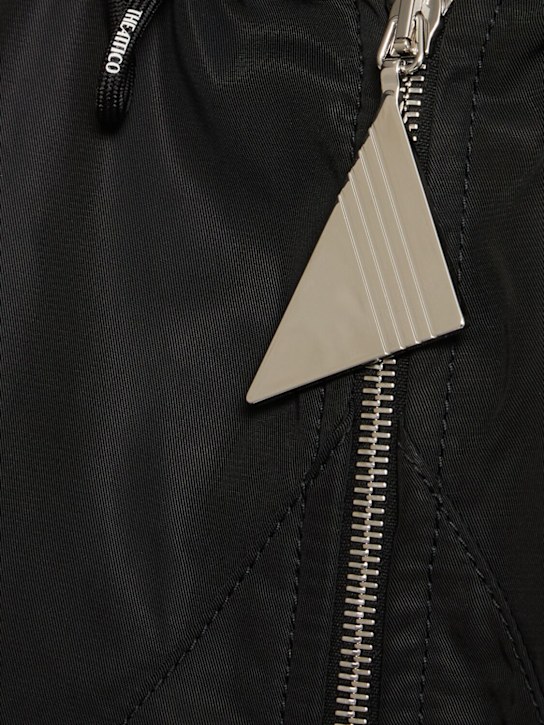The Attico: Giacca bomber in twill con cappuccio - Nero - women_4 | Luisa Via Roma