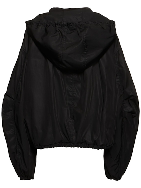 The Attico: Giacca bomber in twill con cappuccio - Nero - women_3 | Luisa Via Roma