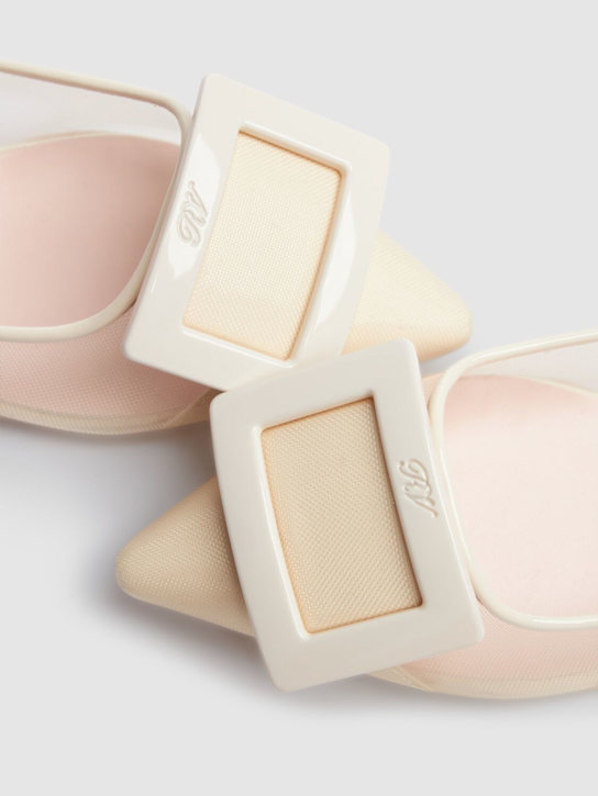 Roger Vivier: 5mm Gommettine mesh ballerina flats - Ivory - women_3 | Luisa Via Roma