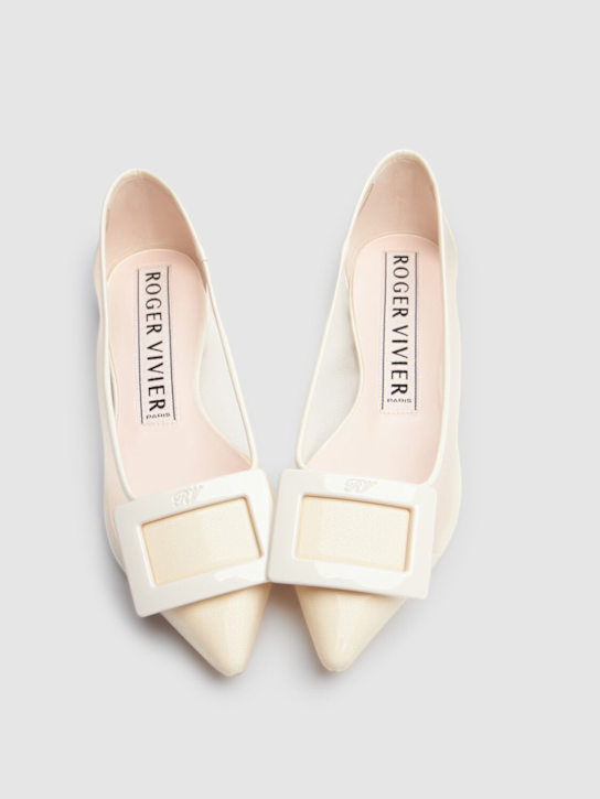 Roger Vivier: 5mm Gommettine mesh ballerina flats - Ivory - women_2 | Luisa Via Roma