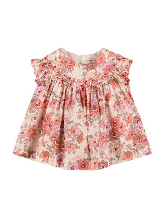Bonpoint: Camicia in mussola di cotone con stampa floreale - kids-girls_0 | Luisa Via Roma