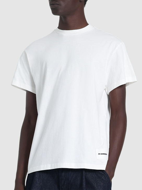 Jil Sander: Pack of 3 plus cotton t-shirts - White - men_2 | Luisa Via Roma
