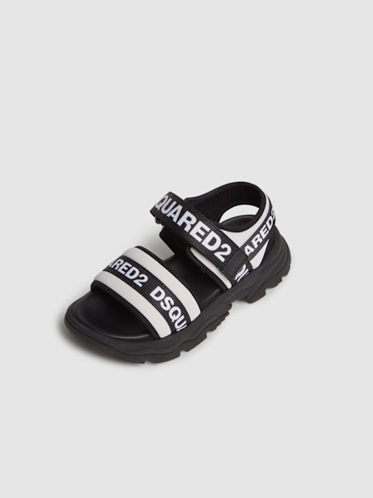 Dsquared2: Poly strap sandals w/logo - White - kids-boys_1 | Luisa Via Roma