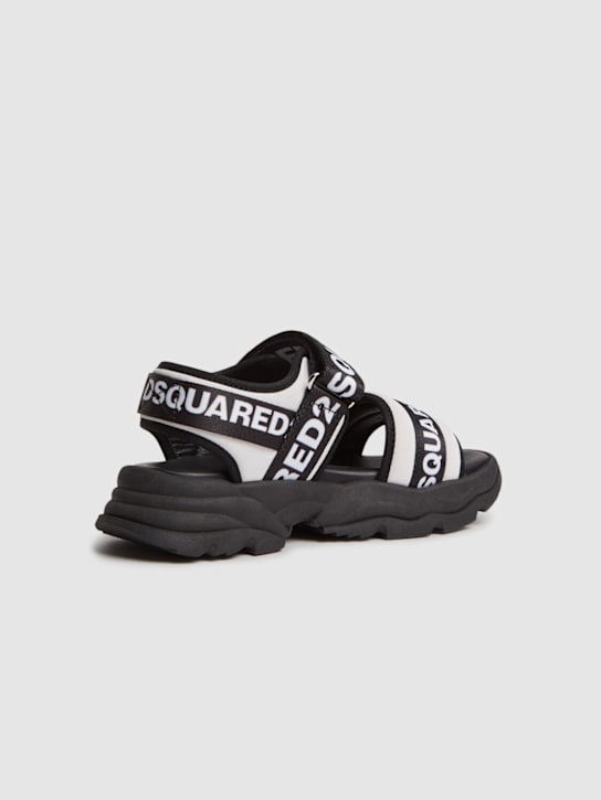 Dsquared2: Poly strap sandals w/logo - White - kids-boys_2 | Luisa Via Roma
