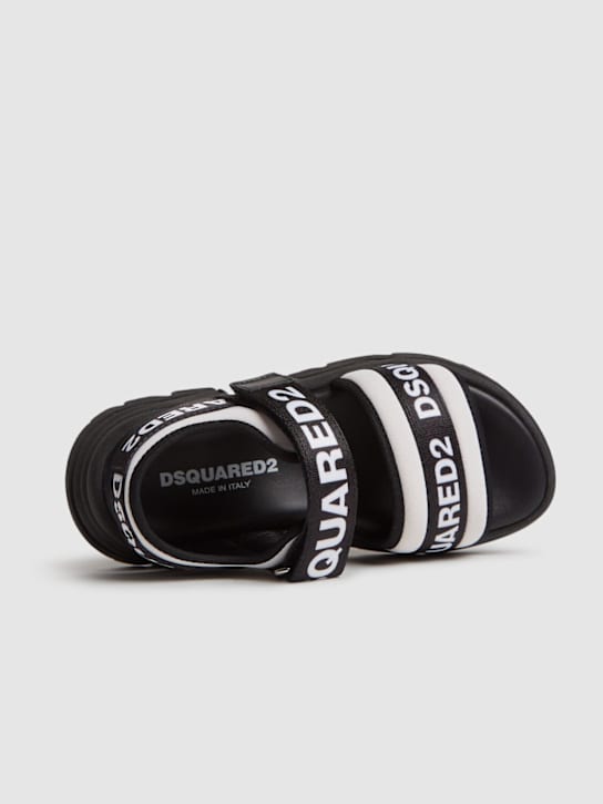 Dsquared2: Poly strap sandals w/logo - White - kids-boys_3 | Luisa Via Roma
