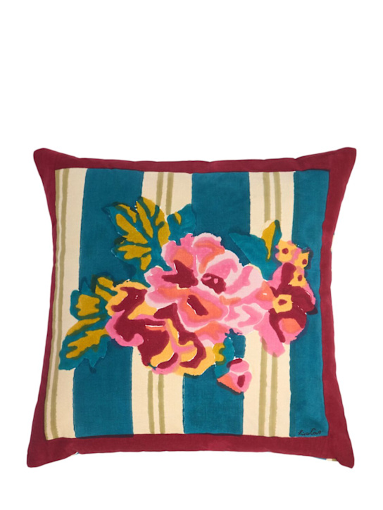 LISA CORTI: Queen Striped Bouquet cushion - ecraft_0 | Luisa Via Roma