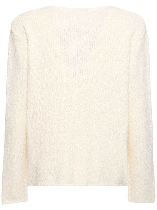 Commas: Cotton blend crewneck sweater - Off-White - men_3 | Luisa Via Roma