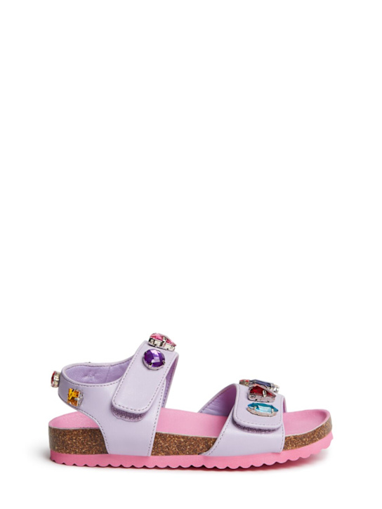 Stella McCartney Kids: faux leather sandals - Lilac - kids-girls_0 | Luisa Via Roma