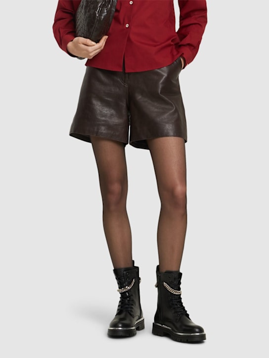 Karl Lagerfeld: レザーコンバットブーツ - kids-girls_1 | Luisa Via Roma