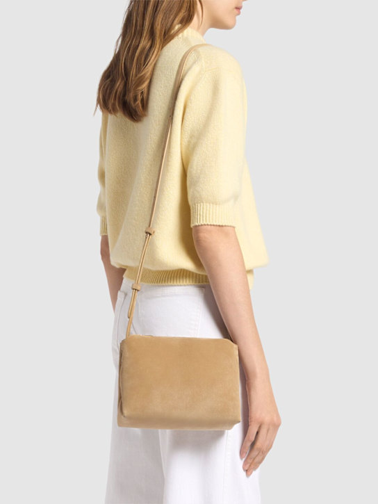 Khaite: Medium Lina crossbody suede bag - women_1 | Luisa Via Roma