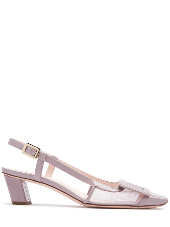 Roger Vivier: 45mm Belle Vivier mesh slingback pumps - Dusty Rose - women_0 | Luisa Via Roma