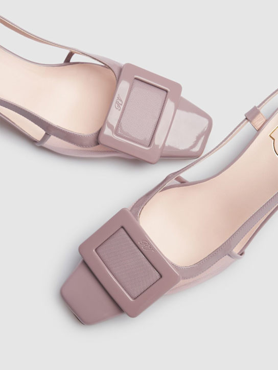 Roger Vivier: 45mm Belle Vivier mesh slingback pumps - Dusty Rose - women_2 | Luisa Via Roma
