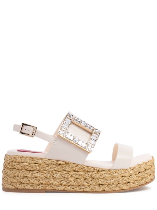 Roger Vivier: 60mm Summer Strass leather wedges - women_0 | Luisa Via Roma