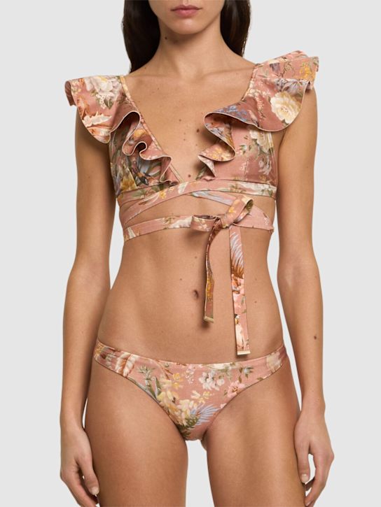 Zimmermann: Tallow printed ruffled bikini set - women_1 | Luisa Via Roma