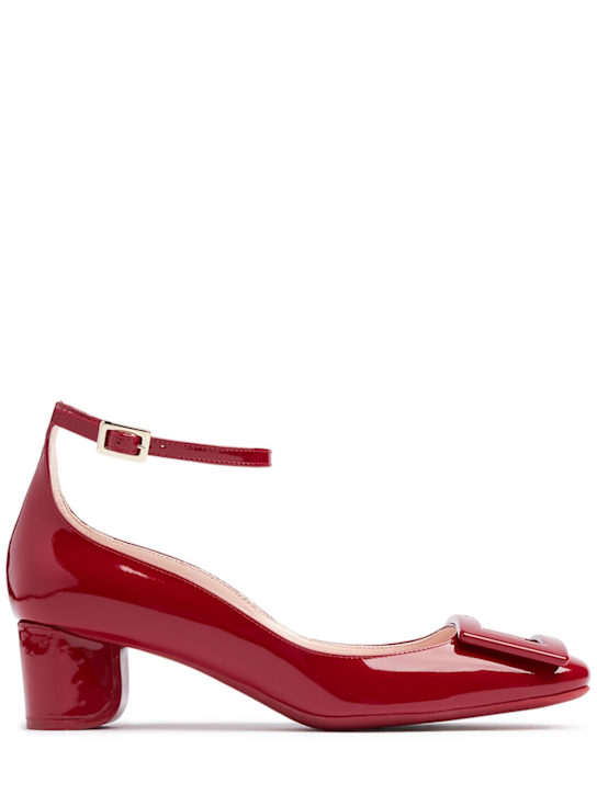 Roger Vivier: 45mm U Look patent leather pumps - Burgundy - women_0 | Luisa Via Roma
