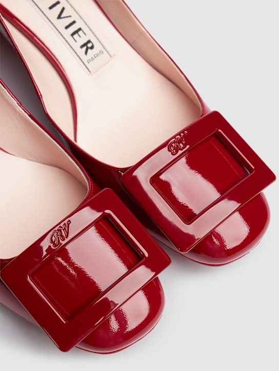 Roger Vivier: 45mm U Look patent leather pumps - Burgundy - women_3 | Luisa Via Roma