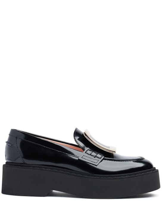 Roger Vivier: 45mm Viv Rangers patent leather loafers - Black - women_0 | Luisa Via Roma
