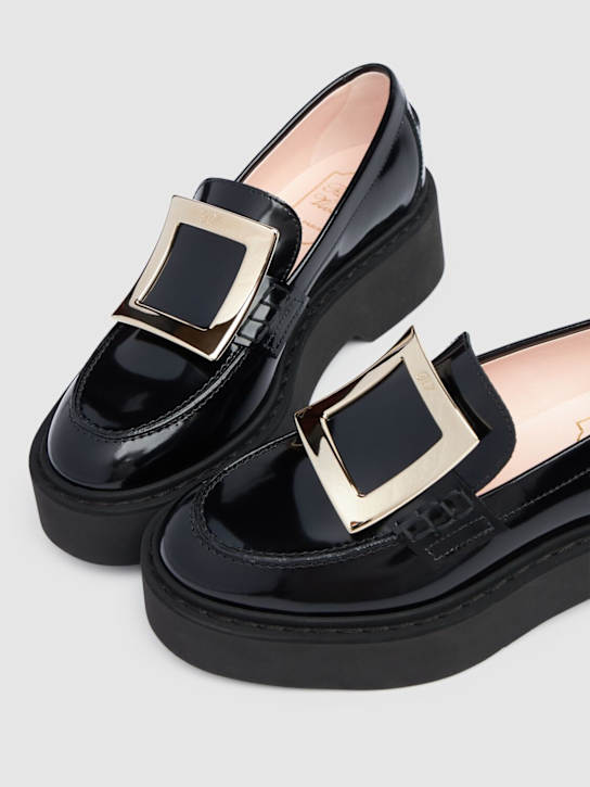 Roger Vivier: 45mm Viv Rangers patent leather loafers - Black - women_3 | Luisa Via Roma