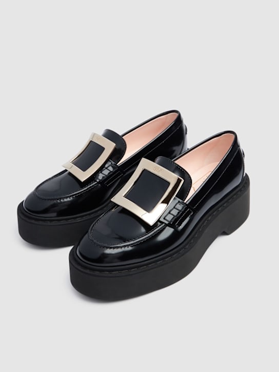 Roger Vivier: 45mm Viv Rangers patent leather loafers - Black - women_2 | Luisa Via Roma