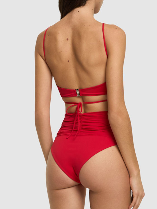Magda Butrym: Jersey high rise bikini bottom w/ rose - Red - women_2 | Luisa Via Roma
