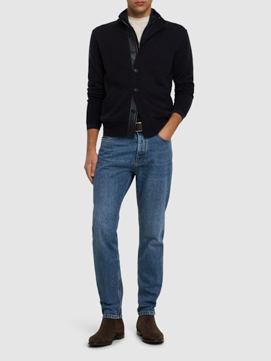 Brioni: Fine cashmere zipped cardigan - men_1 | Luisa Via Roma