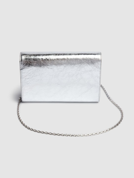 Roger Vivier: Mini Flap bouquet strass envelope clutch - Silver - women_5 | Luisa Via Roma