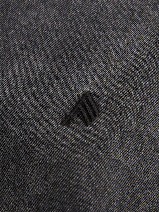 The Attico: Eliza denim shirt w/shaped slit - Black - women_4 | Luisa Via Roma