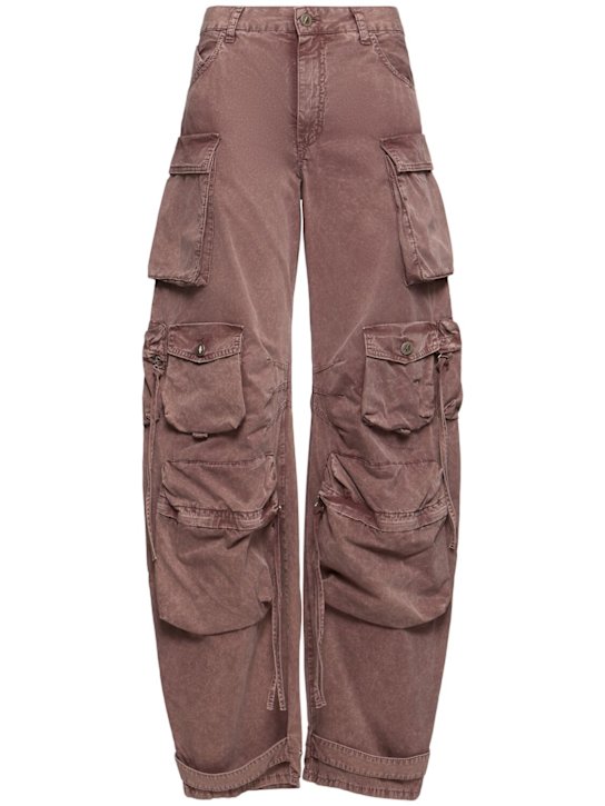 The Attico: Fern low rise wide leg cargo jeans - Washed Mauve - women_0 | Luisa Via Roma