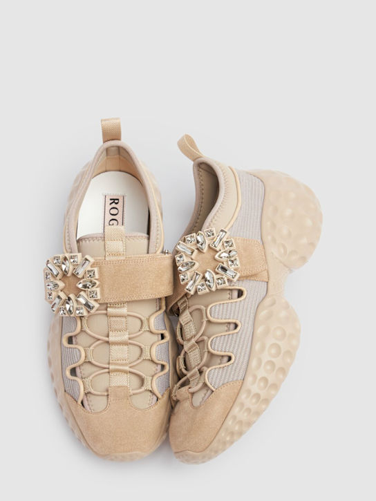Roger Vivier: Viv Run cotton & mesh sneakers - Beige/Natural - women_2 | Luisa Via Roma