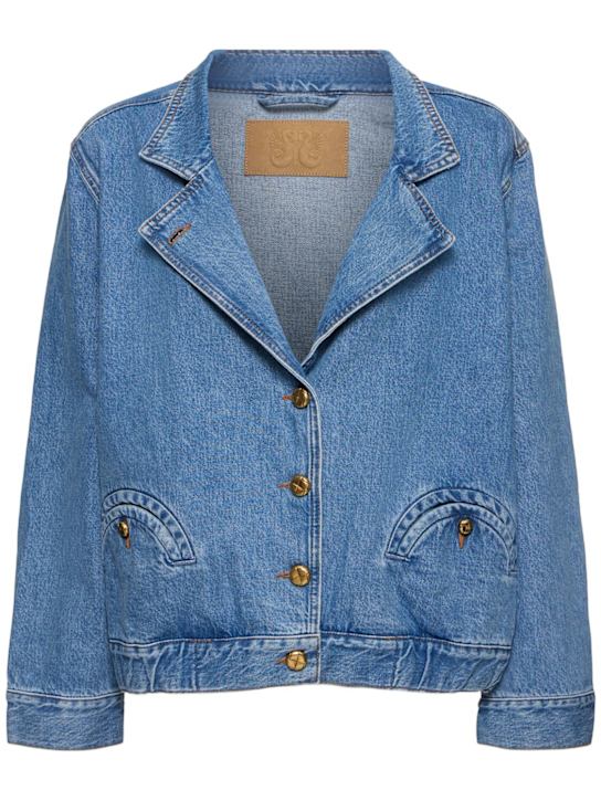 Blazé Milano: Nariida Cleo denim bomber jacket - Blue - women_0 | Luisa Via Roma