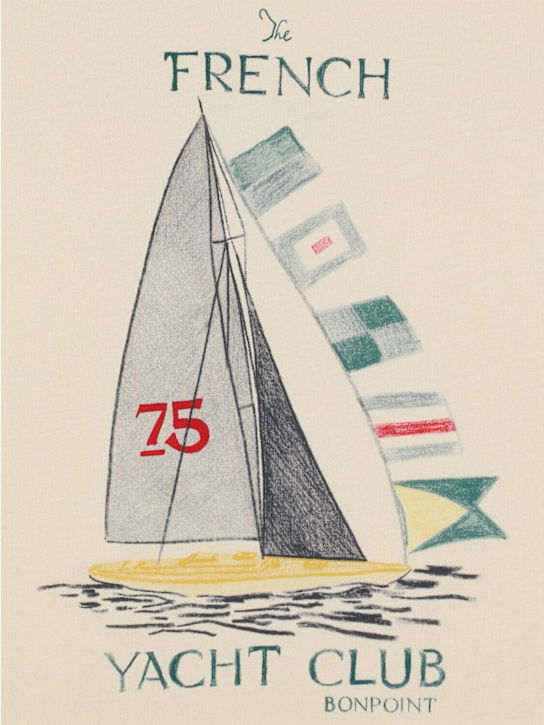 Bonpoint: Yacht Club柄 コットンジャージーTシャツ - kids-boys_1 | Luisa Via Roma