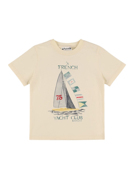 Bonpoint: Yacht Club柄 コットンジャージーTシャツ - kids-boys_0 | Luisa Via Roma