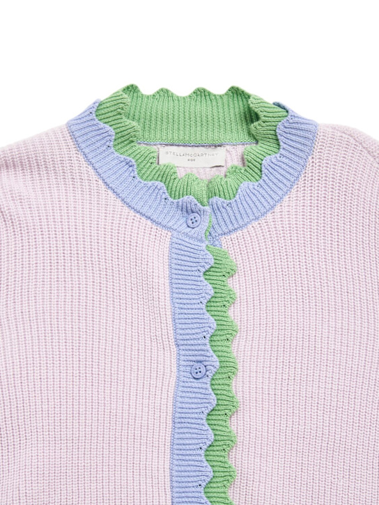 Stella McCartney Kids: Embroidered cotton knit cardigan - Light Purple - kids-girls_1 | Luisa Via Roma