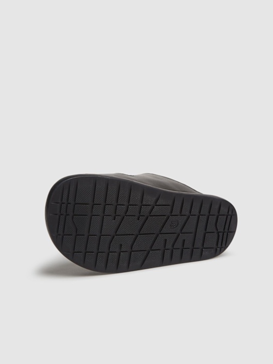 Dsquared2: Leather slide sandals w/logo - Black - kids-boys_3 | Luisa Via Roma