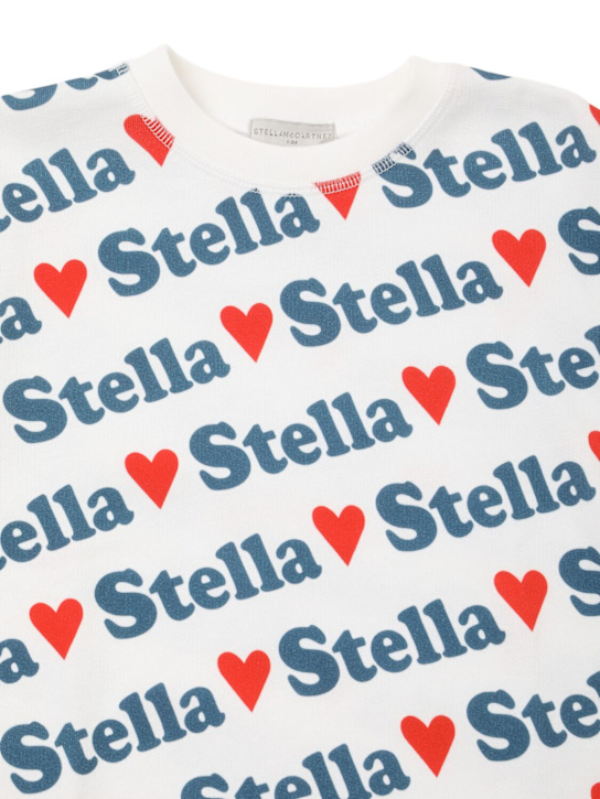 Stella McCartney Kids: Printed cotton crewneck sweatshirt - White/Multi - kids-girls_1 | Luisa Via Roma