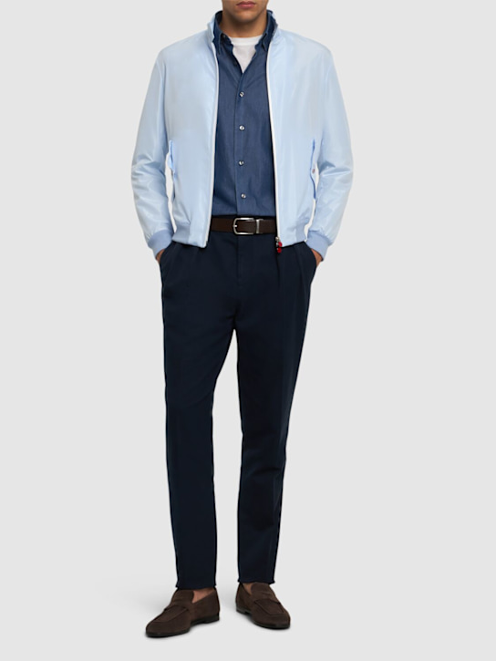 Kiton: Zipped nylon bomber jacket - men_1 | Luisa Via Roma