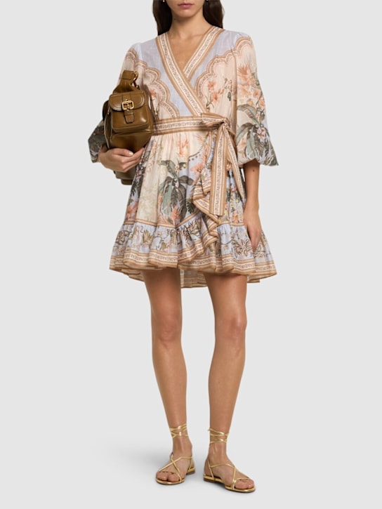 Zimmermann: Wylie cotton mini wrap dress - women_1 | Luisa Via Roma