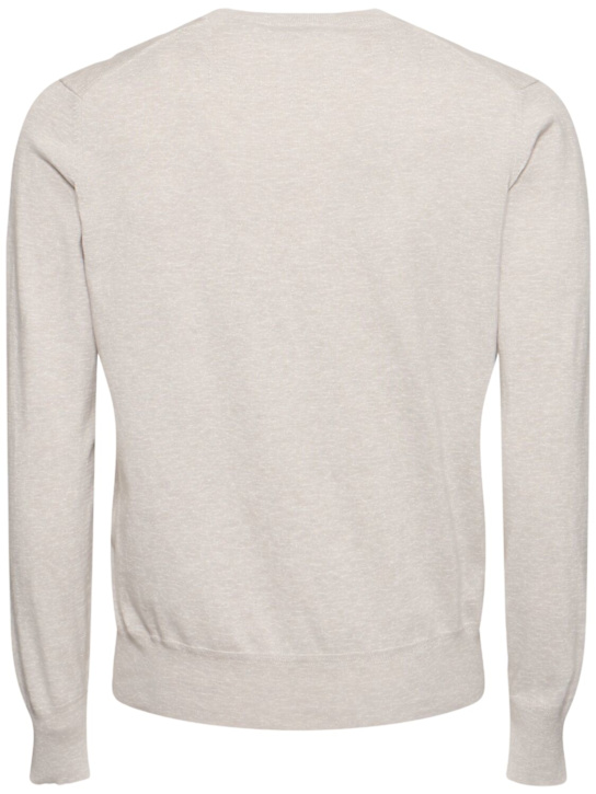 Tom Ford: Strickpullover aus reiner Baumwolle - Hellgrau - men_1 | Luisa Via Roma