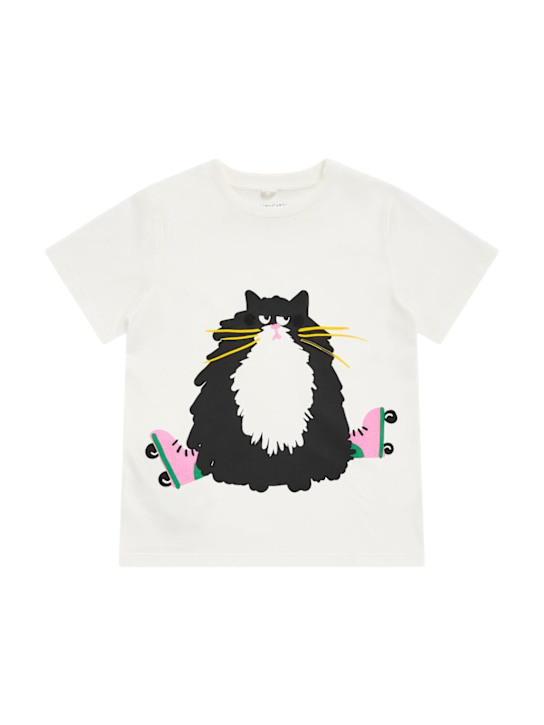 Stella McCartney Kids: Camiseta de algodón jersey con aplique - kids-girls_0 | Luisa Via Roma