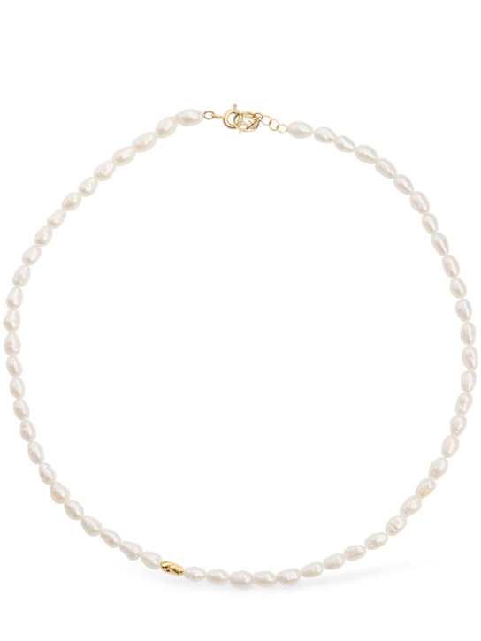 Lil Milan: 36cm 9kt Gold & pearl Balmy choker - women_0 | Luisa Via Roma
