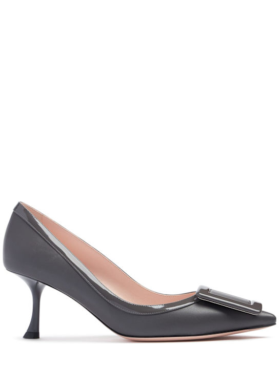 Roger Vivier: 65mm Viv In The City leather pumps - women_0 | Luisa Via Roma