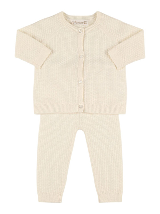 Bonpoint: コットンブレンドニットカーディガン＆パンツ - kids-girls_0 | Luisa Via Roma
